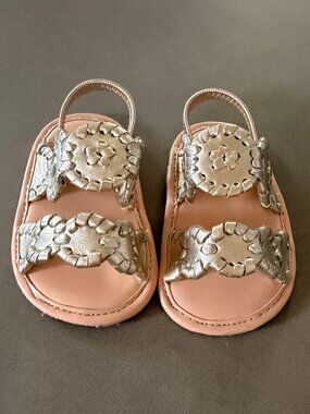 Jack Rogers Baby Lauren Platinum Sandals 2M